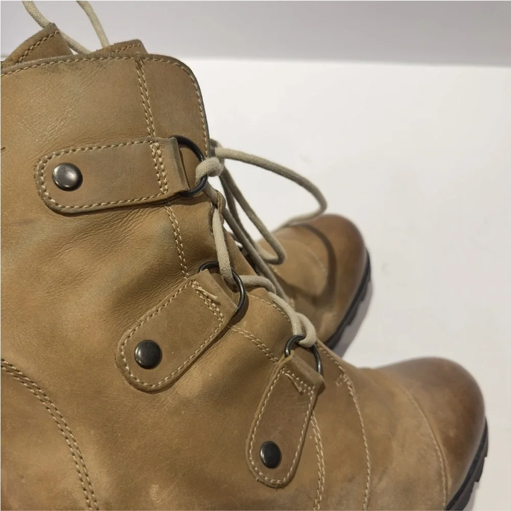 Sorel Women's Joan Of Artic Wedge ll Ash Brown Leather Boots - Picture 3 of 9